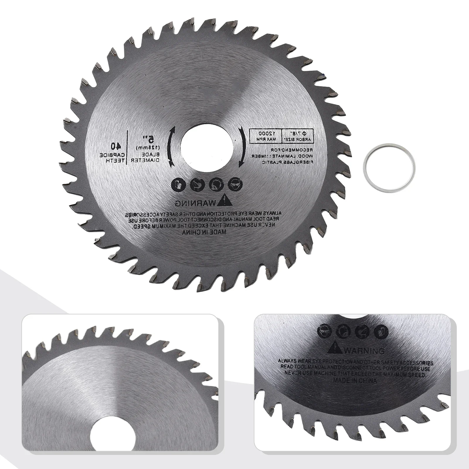 5 polegada 125mm disco de corte mini lâmina serra circular para madeira plástico metal rotativa ferramentas corte 40 dentes