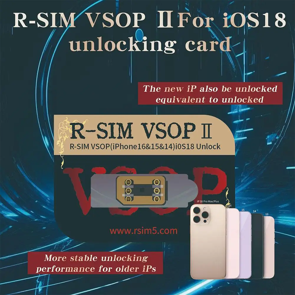 R-SIM VSOP 2 для ios 18, разблокировка sard для iPhone 13–16, серия Dual sim, новая упаковка