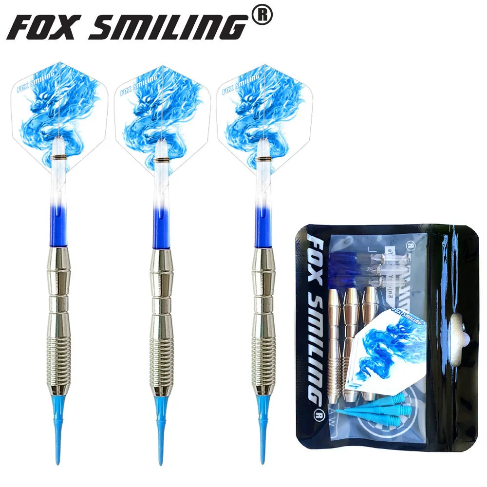 Fox Smiling 3PCS 18g Dardos blandos con puntas y ejes de dardos de nailon