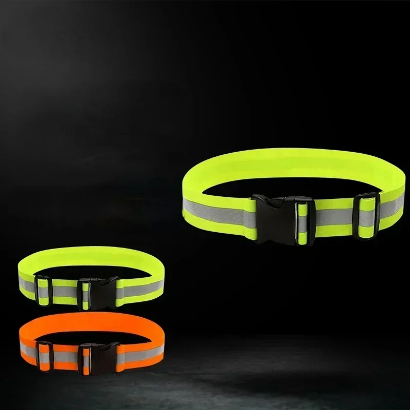 Reflective Band For Running High Visible Night Safety Gear For Arm Wrist Waist Ankle Adjustable Elastic Safety Reflective Belt