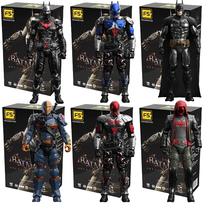 Rouno オリジナルバットマンアーカムナイトデスストロークレッドフードブロックレンガアクションフィギュアビルディング DIY おもちゃモデル人形子供のおもちゃ