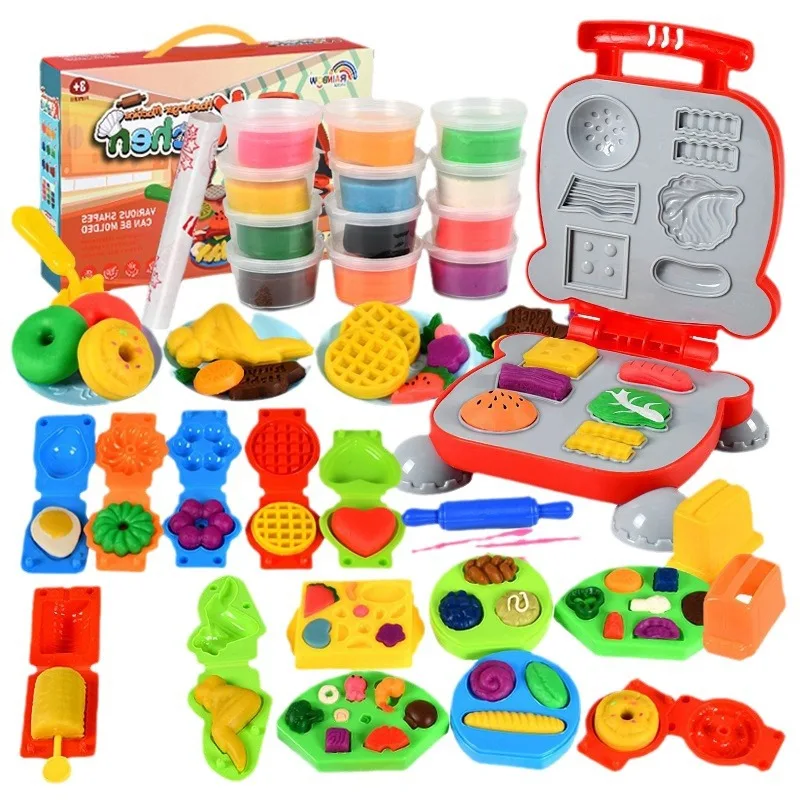 Mini Clay Plasticine Hamburger Machine Mold DIY Children's Play House Educational Plasticine Clay Tool