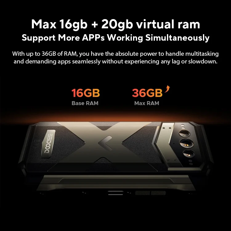 World Premiere DOOGEE V Max Plus Rugged Phone 22000mAh 36GB(16+20) 512GB 200MP Camera Phone 6.58" 120Hz Dimensity 7050 Android14