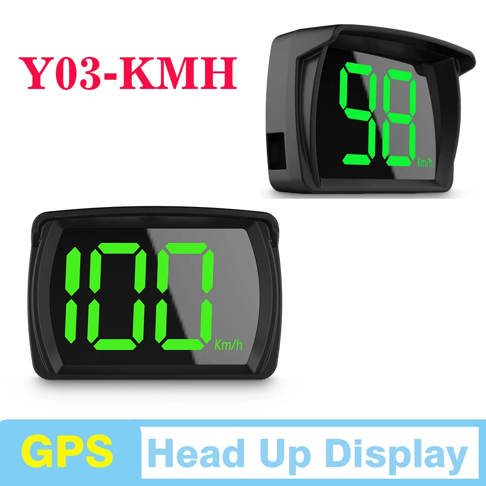 Y03 velocímetro digital gps universal, display head up hud, fonte grande, medidor de lembrete kmh, display eletrônico de carro, plug and play