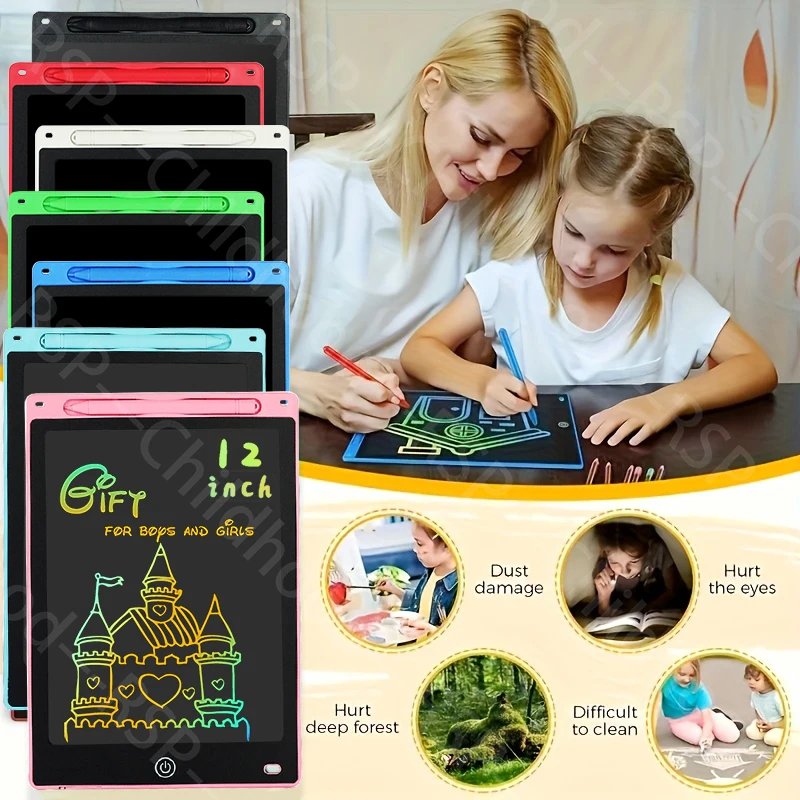 12 นิ้วแท็บเล็ตอิเล็กทรอนิกส์ Handwriting Pad กระดานเขียนแท็บเล็ตหน้าจอ LCD เขียนแท็บเล็ตกราฟิกดิจิตอลของเล่นเด็ก