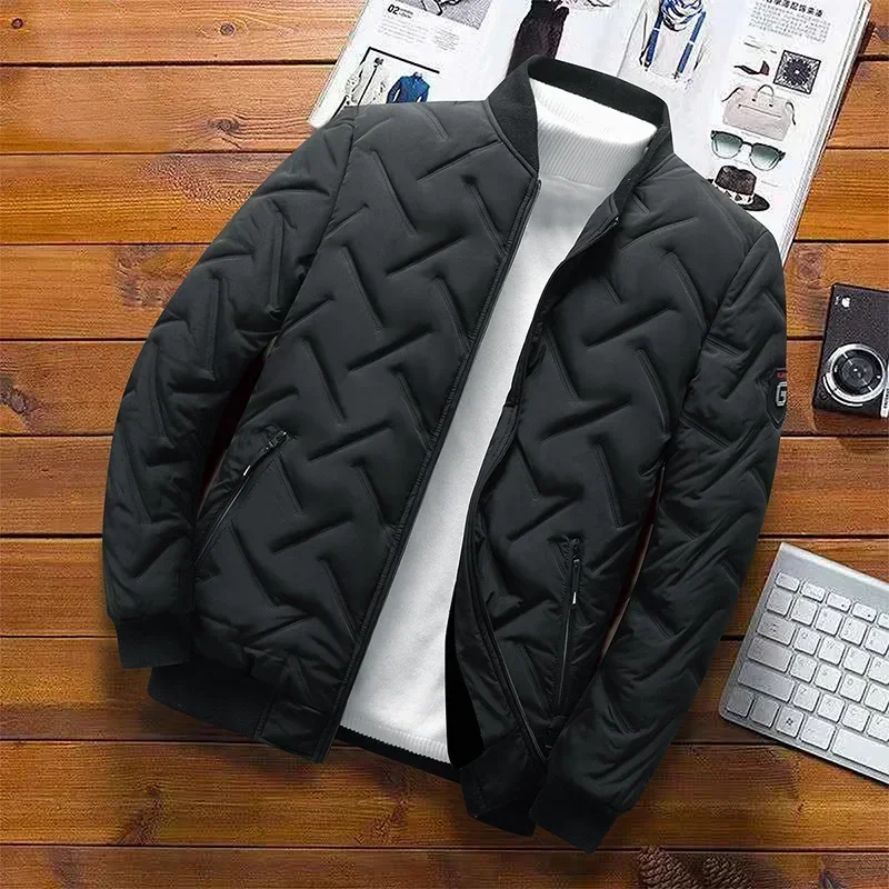 Nowa kurtka jesienno-zimowa 2023. Męska kurtka z bawełnianą podszewką Koreańska kurtka streetwear Casualowa kurtka męska Moda Odzież męska Ciepłe płaszcze 5XL