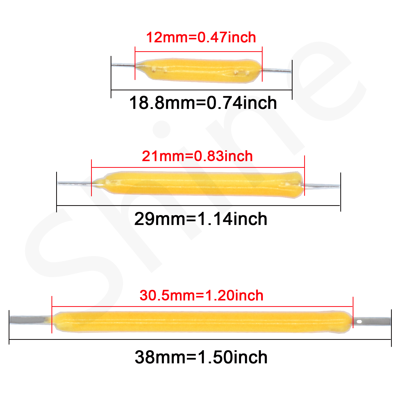 10 Stück DC3V Edison-Birne LED COB Filament Lampenteile 18,8 mm 29 mm 38 mm Glühlampenzubehör Diode für Beleuchtung DIY