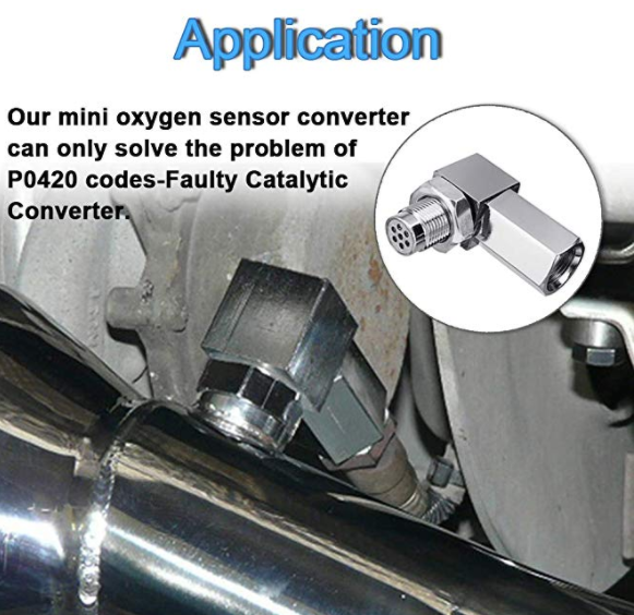 Universal 90 grados 135 grados 180 grados Mini catalítico O2 Sensor de oxígeno espaciador adaptador luz del motor CEL comprobar Bung