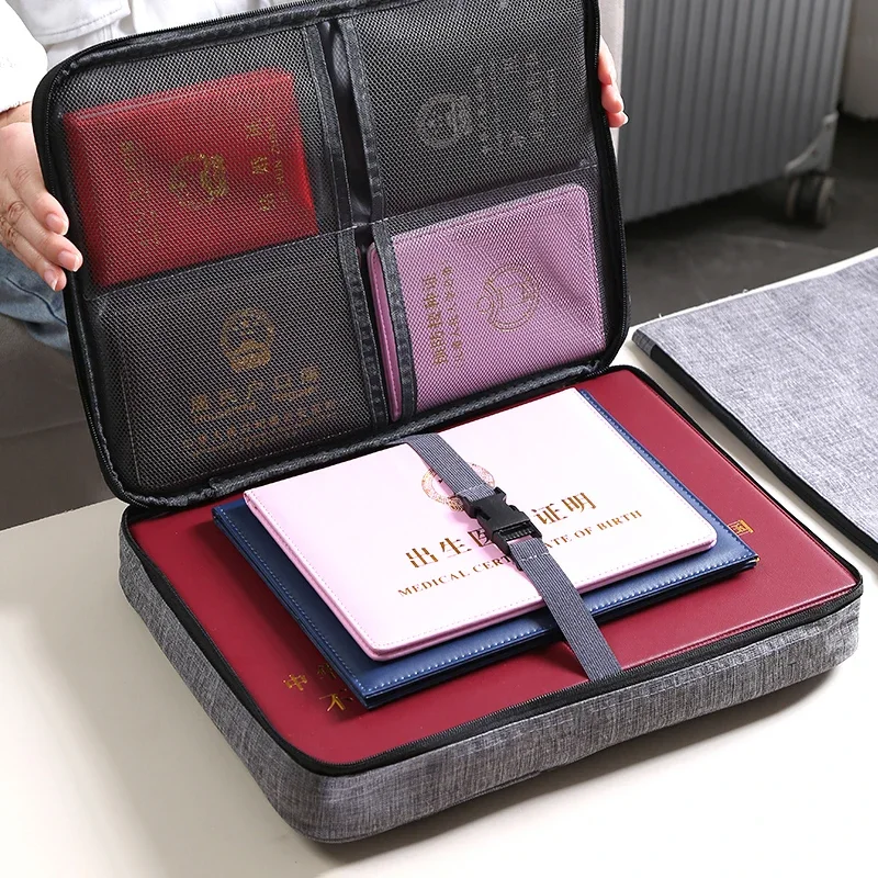 Multifunctional Pocket Folders Office Document Storage Bag File Information Organizer Pouch Text Organization Container Supplies