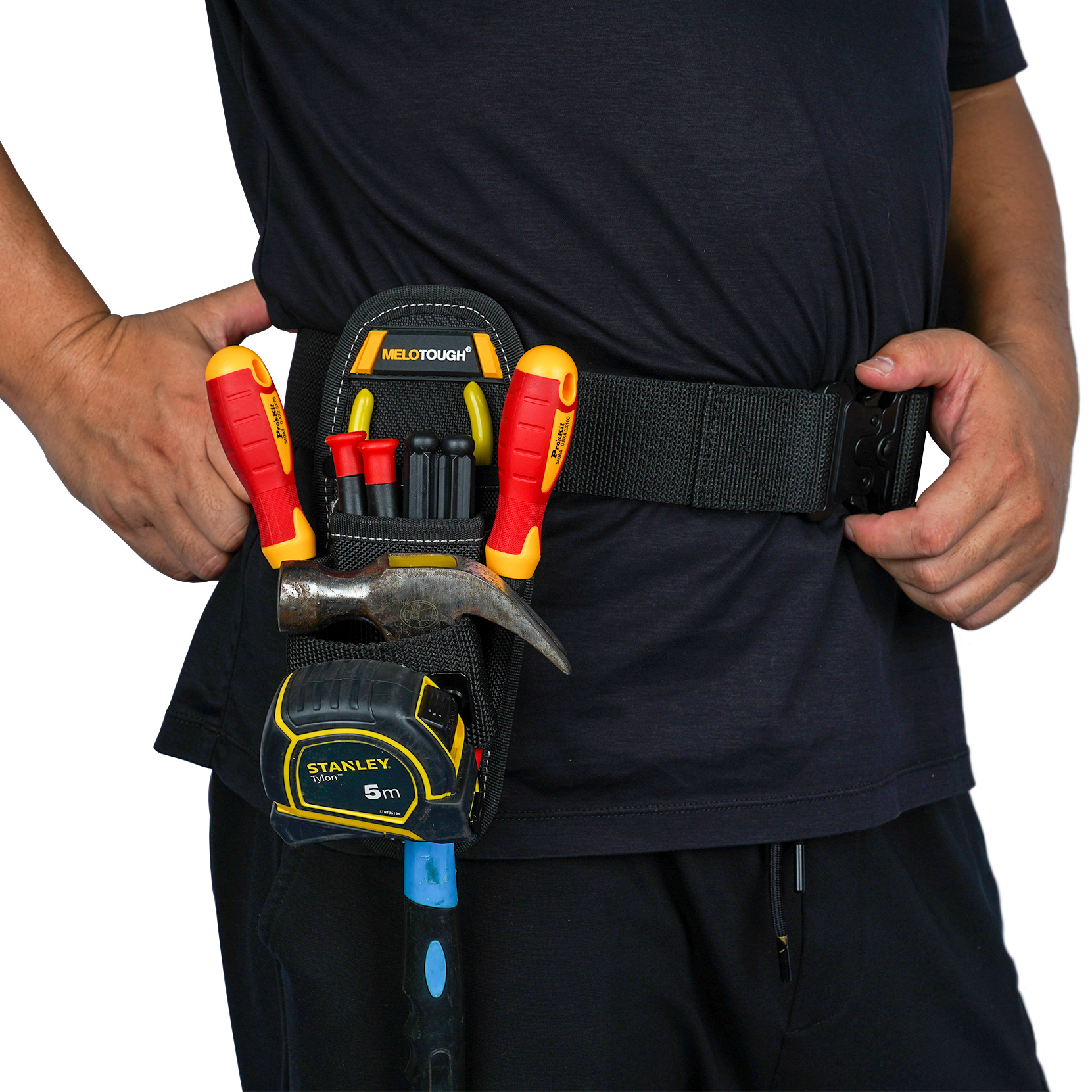 Small Tool Pouch with Belt Clip,Small Tool Holder Pouch, Min Work Organizer Tool Holster and Knife Holder with Hammer Holder