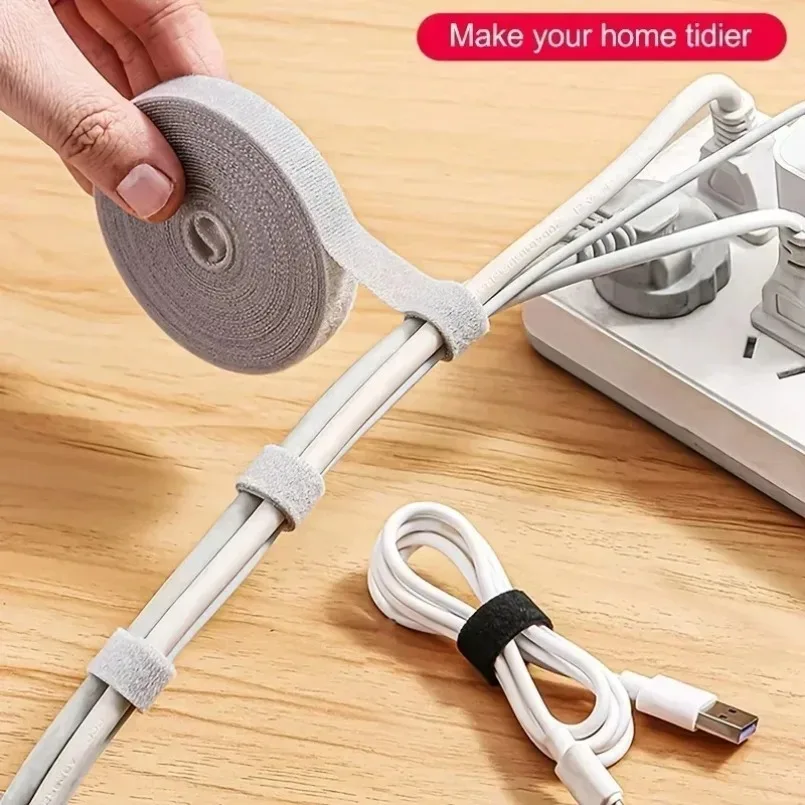 Organizador de cables para gestión de cables: cinta enrolladora de cables de 1/5M para auriculares, cables de ratón y cables de dispositivos (iPhone, Xiaomi, Samsu