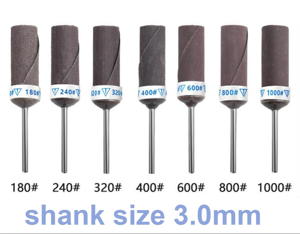 7pcs Fullsize 80-1000grit ทรายกระดาษบาร์ 2.35/3mm Shank กระบอกกระดาษทราย Rod หัวบดสําหรับเครื่องประดับทําเครื่องมือโรตารี่