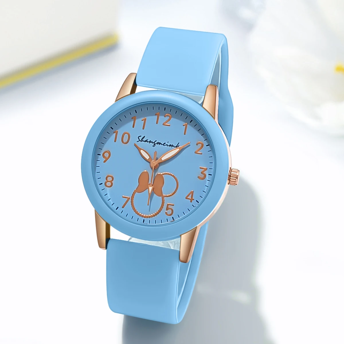 Reloj casual para estudiantes de cuarzo de silicona con dibujos animados deportivos para mujer