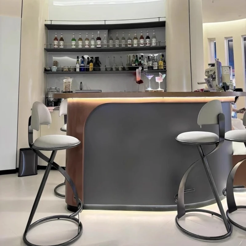 Luxury Modern Bar Stool Minimalist Height Counter Chair with Backrest Premium Kitchen Island Seating for Home Bar Furniture