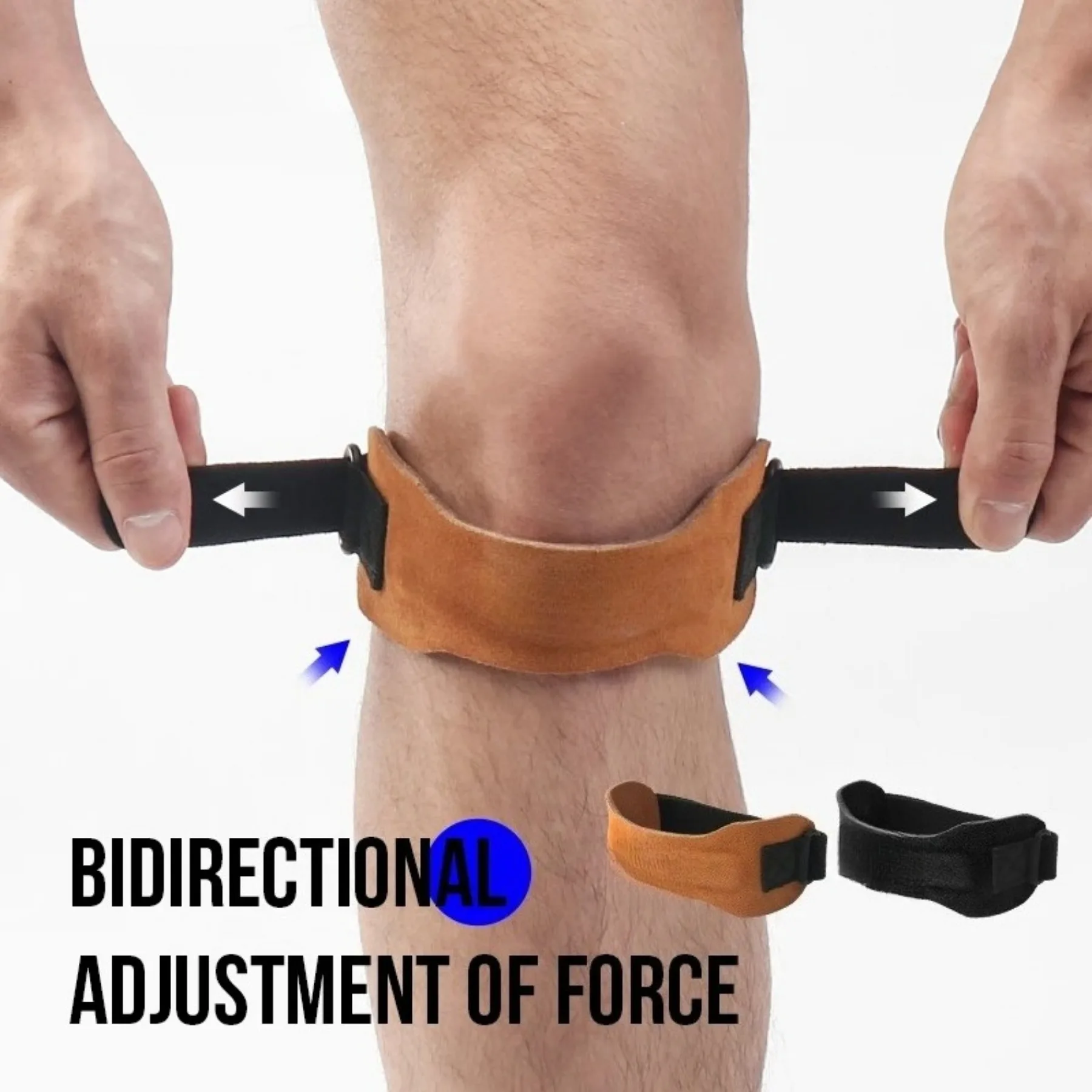 Cintura rotulea in pelle bovina pressurizzata Ginocchiere sportive Corsa Assorbimento degli urti Ginocchiere anti-menisco Fitness Equitazione