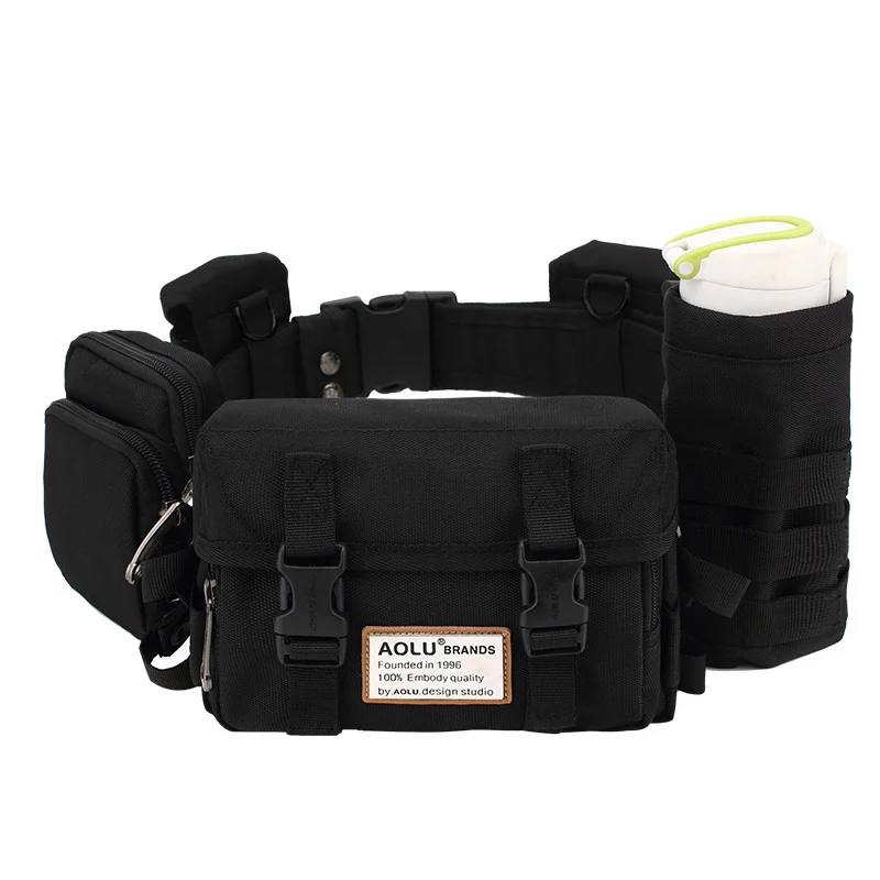 Riñonera deportiva Oxford impermeable para hombre, bolsa de cintura para exteriores, botella de agua táctica, paquete de cinturón para teléfono móvil