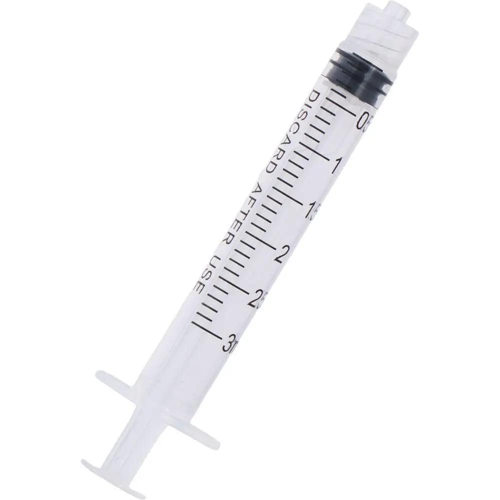 3ml/cc, Sterilized Individually Wrapped Disposable Plastic Syringes with No Needle for Lab use, 100pcs