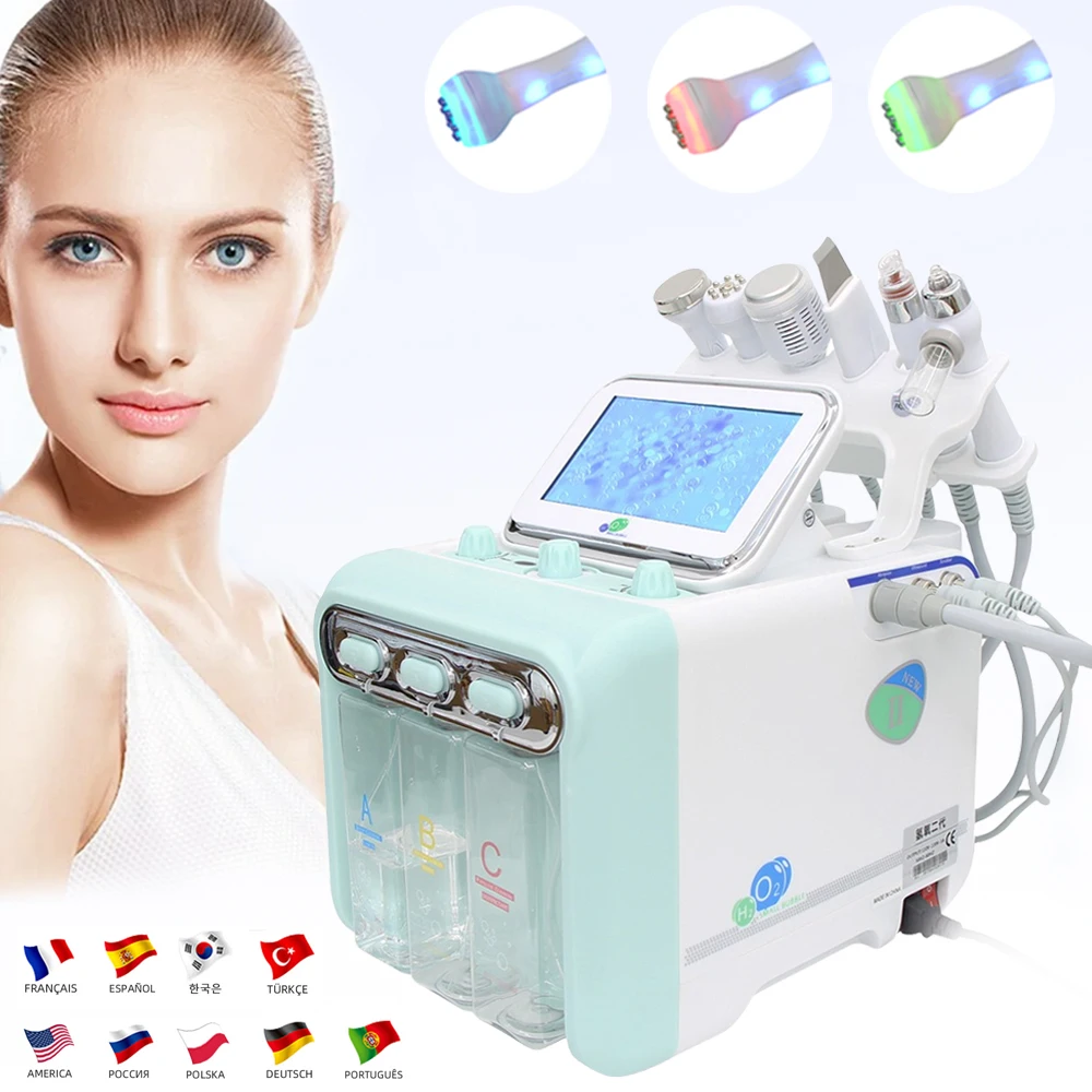 6 Trong 1 H2O2 Thuỷ Cung Dermabrasion RF Nâng Mặt Máy Làm Sạch Sâu Thiết Bị Siêu Vi Điểm Chuyên Nghiệp Mặt Spa Máy