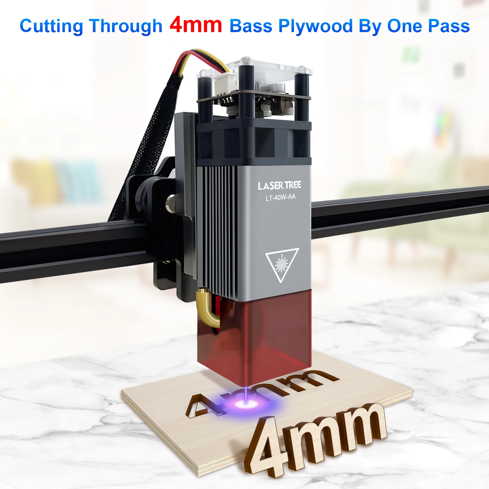 LASER TREE 5W Air Assist Metal Nozzle Laser Head 450nm Blue Light Module for CNC Laser Engraver Wood Cutting DIY Tools