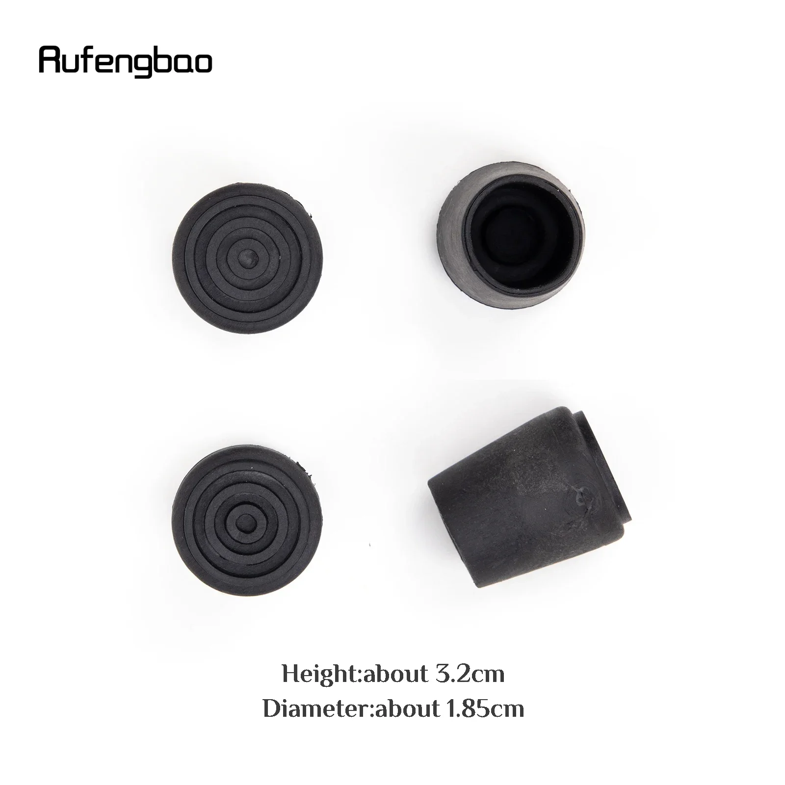 Almohadillas de goma suaves con parte inferior para bastón de Metal de dos articulaciones, puntas de goma para bastones para caminar a la moda, 4 Uds.