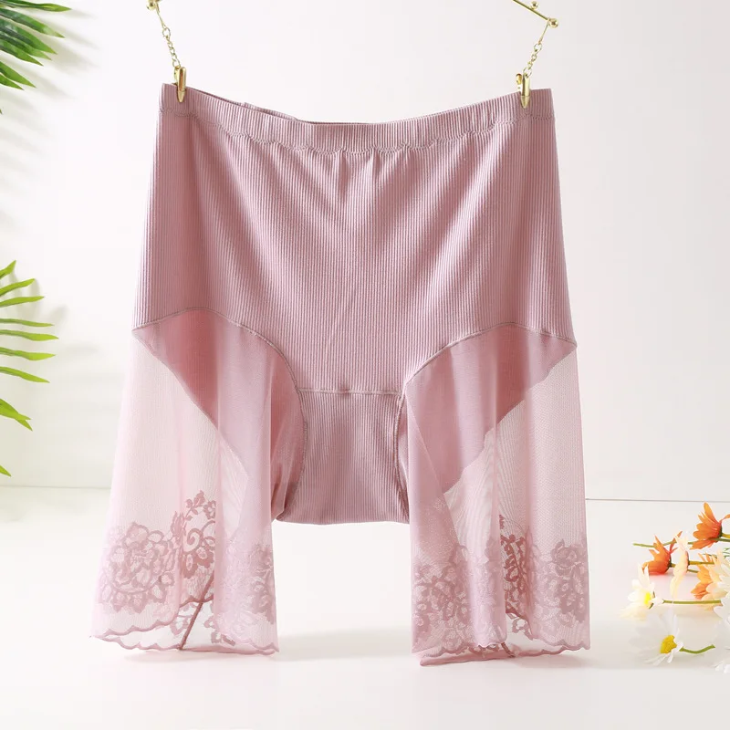 60-115 KG Plus Size Pantaloni corti di sicurezza Donne estive Sottogonna senza cuciture Pantaloncini Anti sfregamento Coscia Boyshorts Sexy Pizzo Donna Boxer