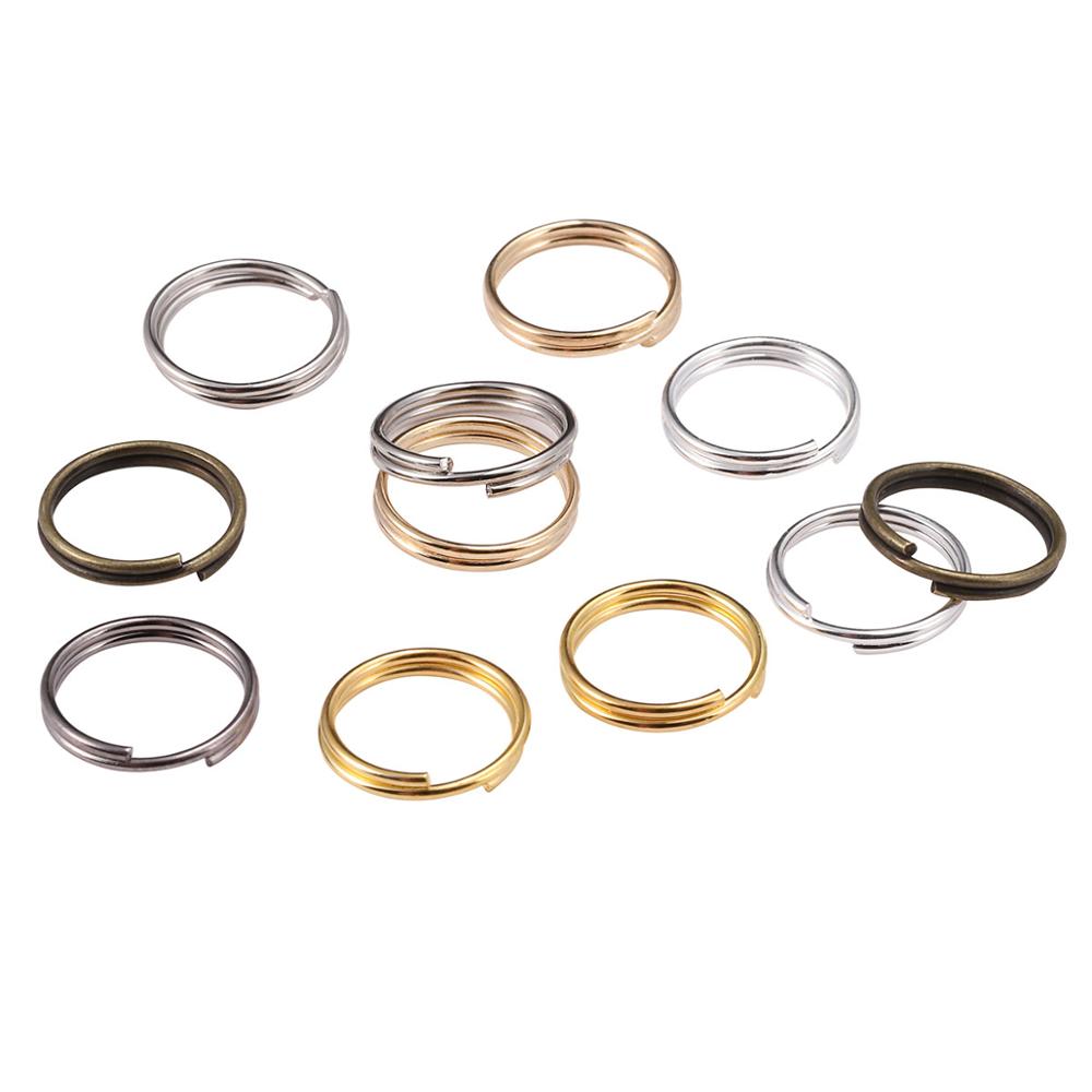 Ouro Ródio Aberto Jump Rings, Double Loops, Split Rings, Conectores para Fazer Jóias DIY, Achados Acessórios, 4-20mm, 50-200 Pcs por Lote