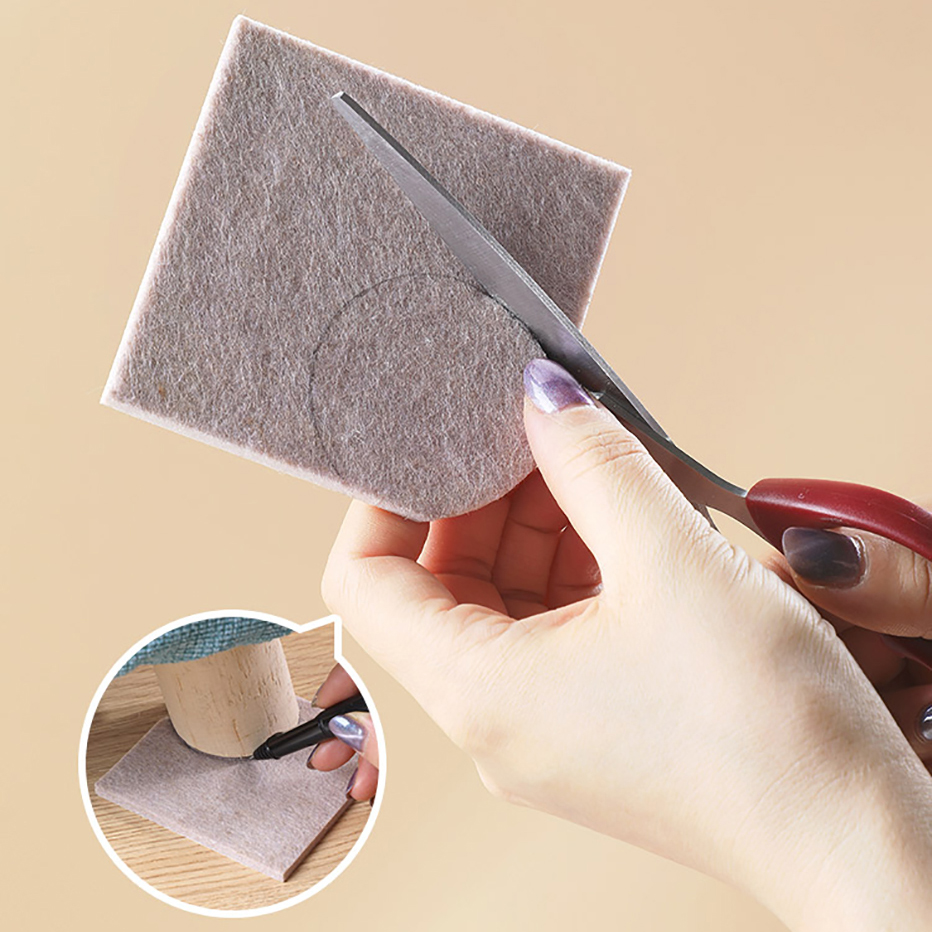 3-72PCS 펠트 의자 다리 패드 라운드 스퀘어 바닥 보호기 자체 접착 가구 패드 음소거 범퍼 패드 홈 가구 피트 매트