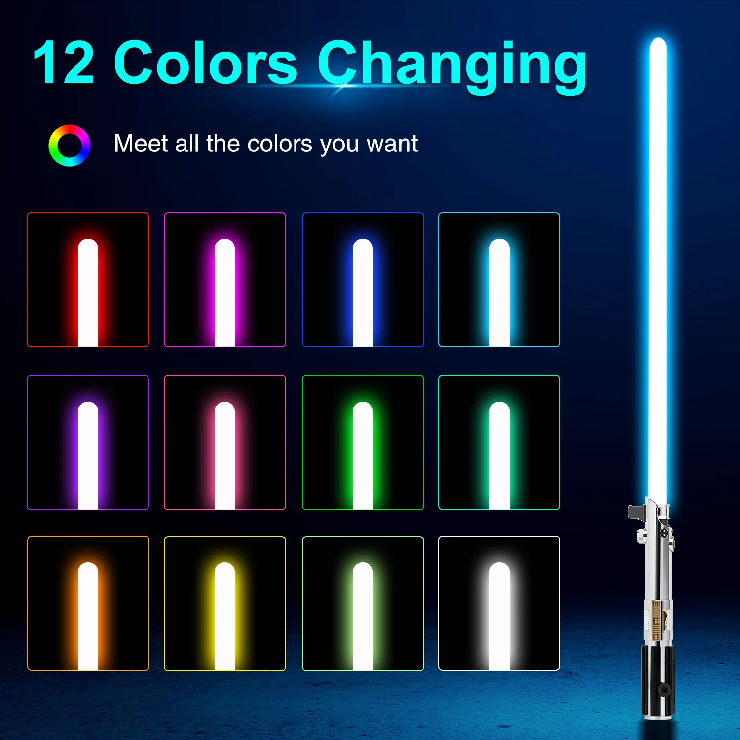 Anakin Lightsaber Proffie 2.2 Klankbord Smooth Swing Metalen handvat met LED-strip Blade SD-kaart Skywalker Replica Cosplay Speelgoed