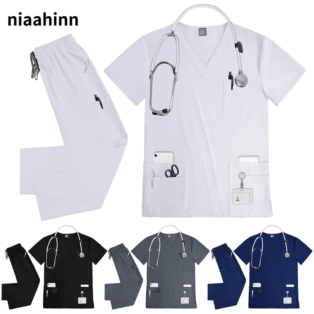 NiaaHinn Anästhesist Pflegeuniform Anzug Unisex Spa Schönheit Arbeitskleidung Frauen Peeling Set Haustierklinik Arzt Arbeitskleidung