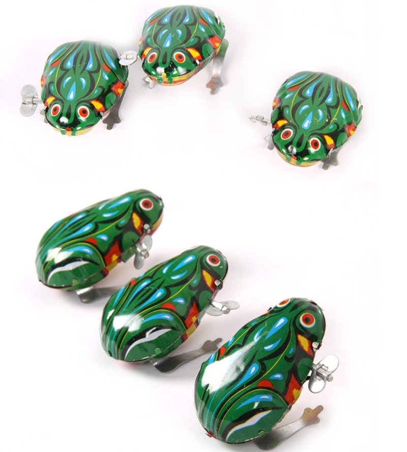 Figurine classique en forme de grenouille en fer sautant à remonter en étain, jouets à remonter classiques idéaux, cadeau parfait pour les enfants, jouets Vintage
