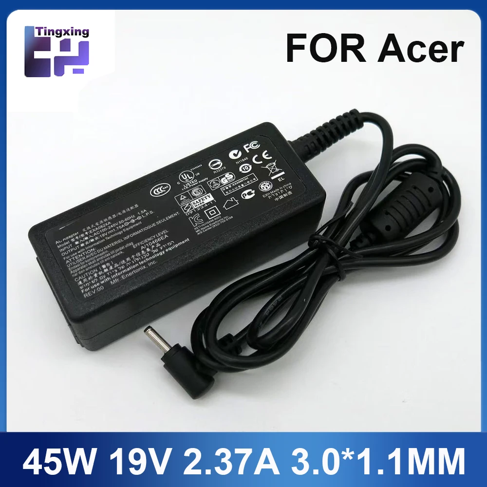 19v 2.37a 45w 3.0*1.1mm carregador adaptador para laptop para acer aspire s7 391 V3-371 switch12 PA-1450-26 A13-045N2A 547h chromebook 11