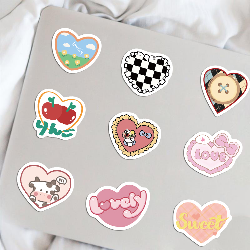 100PCS Nette Cartoon Liebe Herz Aufkleber Kawaii Candy Farben Aufkleber Scrapbooking Tagebuch Aufkleber Schule Büro Schreibwaren