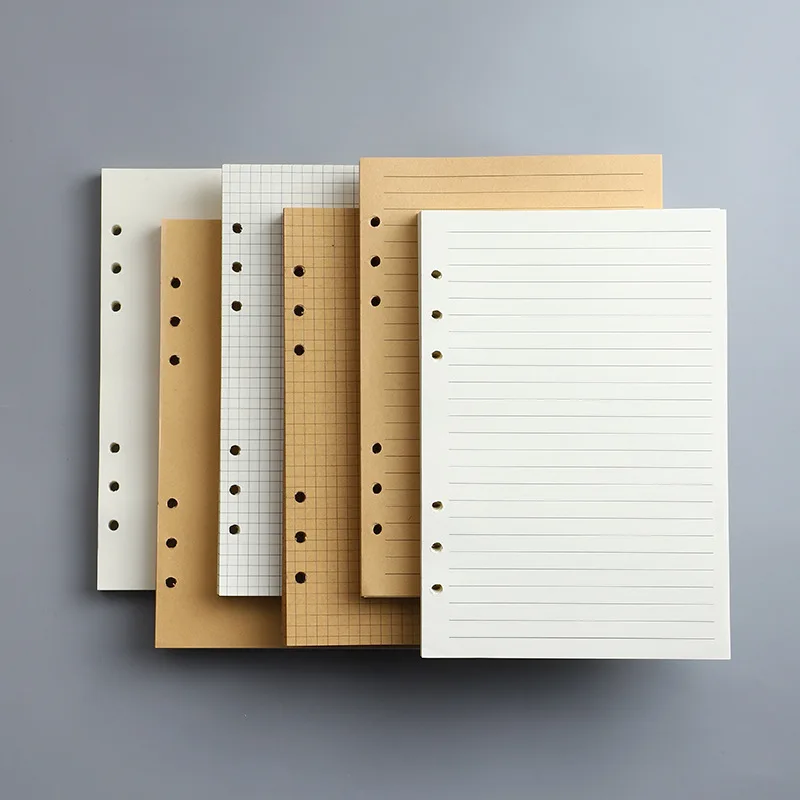 45 Sheets A5 A6 A7 Loose Leaf Notebook Refill Spiral Binder Inner Page Line Blank Craft Grid Inside Paper Stationery