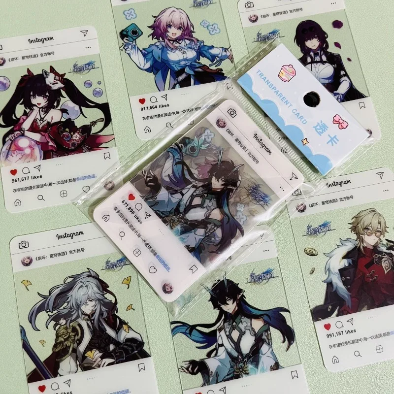 6 unids/pack juego Honkai Star Rail Dan Heng · Immibitor Lunae 7 de marzo Aventurina Kafka Jing Yuan Sparkle foto Pvc tarjeta transparente