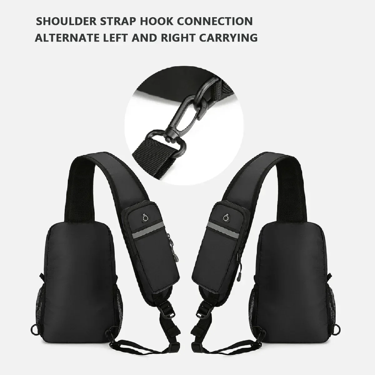 Bolsa de ombro leve tecido Oxford, bolsa diagonal masculina, elegante