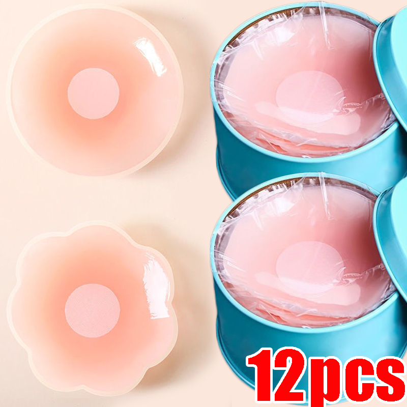 Funda de silicona reutilizable para pezón de mujer, parche adhesivo Invisible para Realce de pecho, almohadillas adhesivas para sujetador