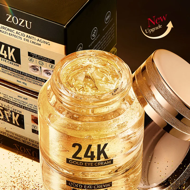 24k ouro ácido hialurônico creme para os olhos anti círculos escuros sacos de olho endurecimento hidratante olhos produtos de cuidados com a pele