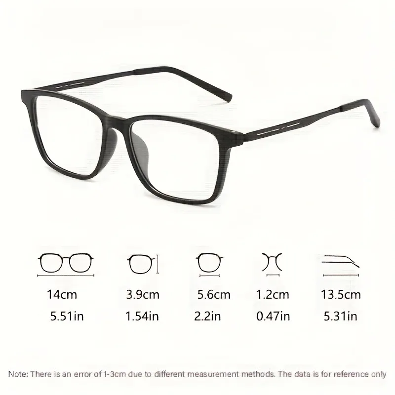 Occhiali da lettura unisex stile business retrò Montatura rettangolare da +1.0 a +3.0 Ingrandimento per anziani Ideale per il lavoro di lettura