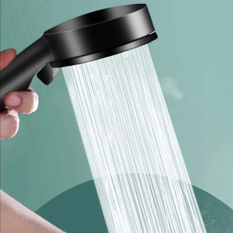 5 modalità modalità di presa a pioggia regolabile Soffione doccia da bagno nero Soffione doccia ad alta pressione a risparmio idrico Accessori per il bagno