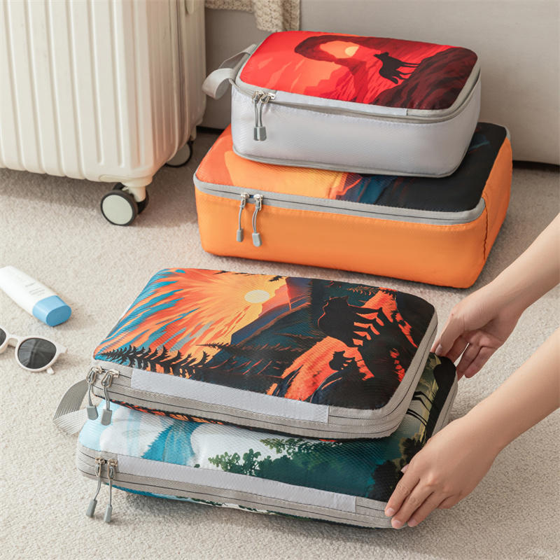 5 Teile/satz Reise Veranstalter Set Zipper Lagerung Tasche Große Kapazität Tasche Komprimierbare Unterwäsche Koffer Gepäck Verpackung Würfel
