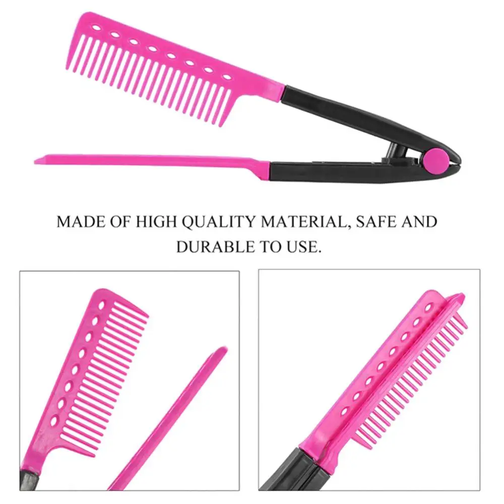 1 pçs dobrável tipo v alisador de cabelo escova diy ferramenta cabeleireiro pentes estilo cabelo natural curling pente cabelo