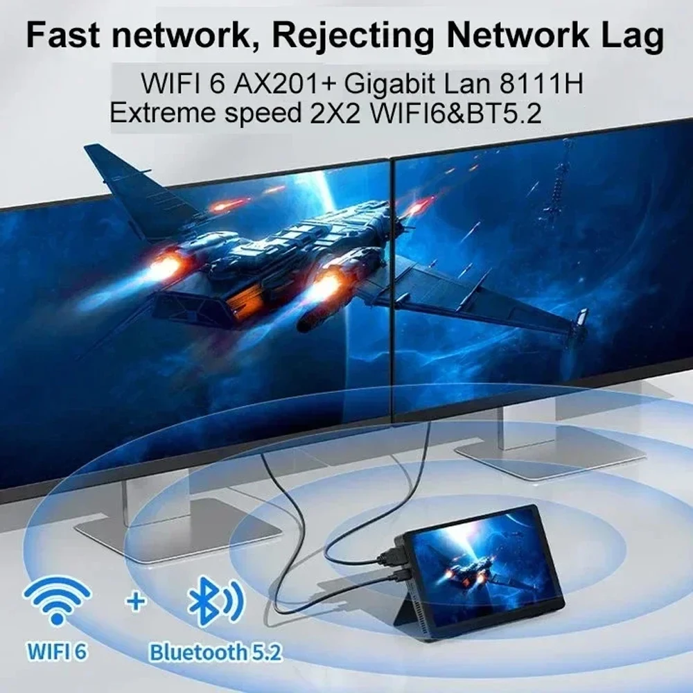 N200 Tablet Computer 7 inch Alder Lake N200 Mini PC Windows 11 DDR5 Touch Screen  WiFi6 BT5.2 Desktop Pocket  HTPC HDMI Type-C