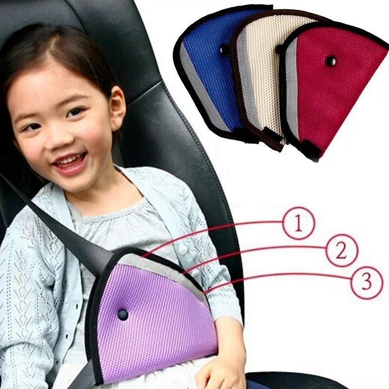 Ajustador de cinto de segurança para carro infantil, triângulo de segurança para bebês, dispositivo resistente, posicionador de proteção, acessórios íntimos, novo
