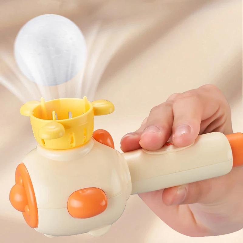 Children's Three in One Breathing Practice Toy Whistling Floating Blowpipe Ball Blowing Balloon Launcher Education Practice Toy