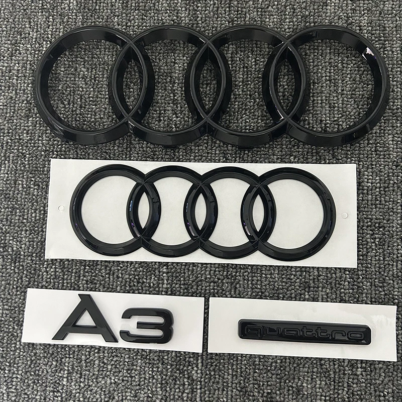 Automobile ABS letters are suitable for Audi A3 combination suit, and the front and rear rings are marked with Quattro and 2010-