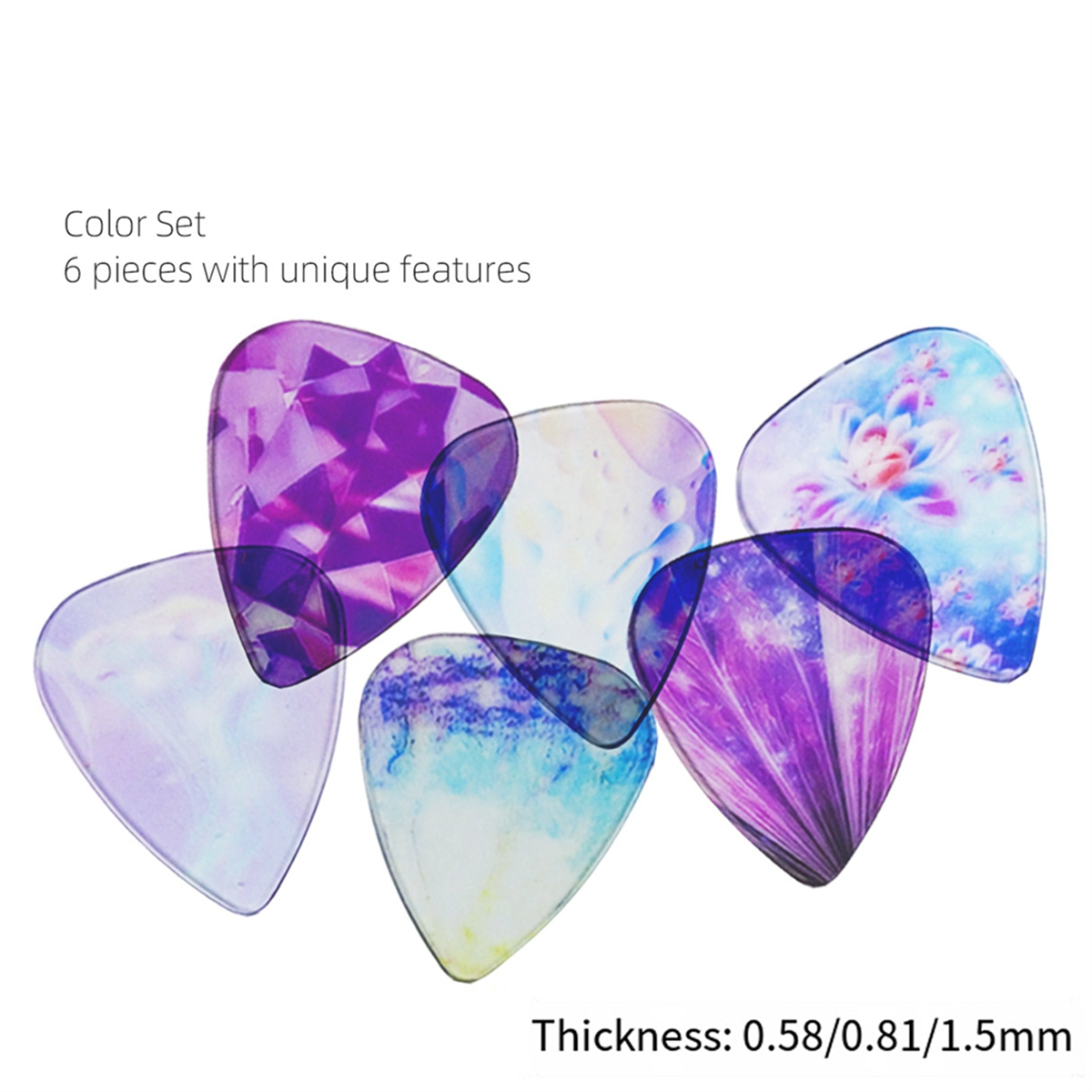 Palhetas transparentes a71p, palhetas de guitarra, guitarra folk, palhetas transparentes de cor personalizada b