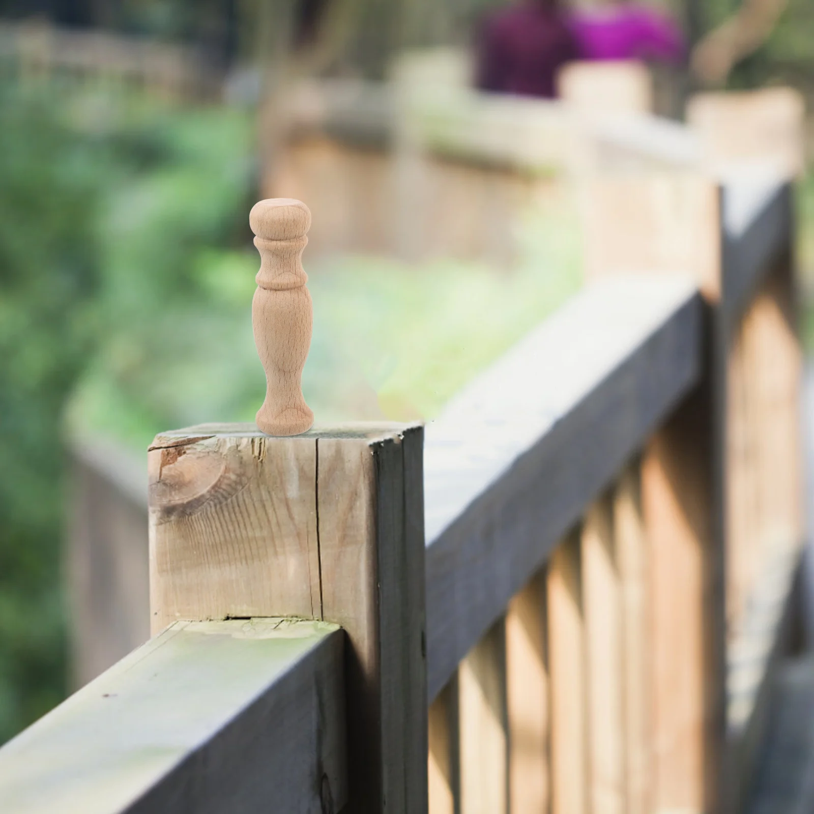 10Pcs Solid Wood Roman Pillars Unfinished Miniature Staircase Spindles Decorative Baluster Railings Garden Courtyard Accent