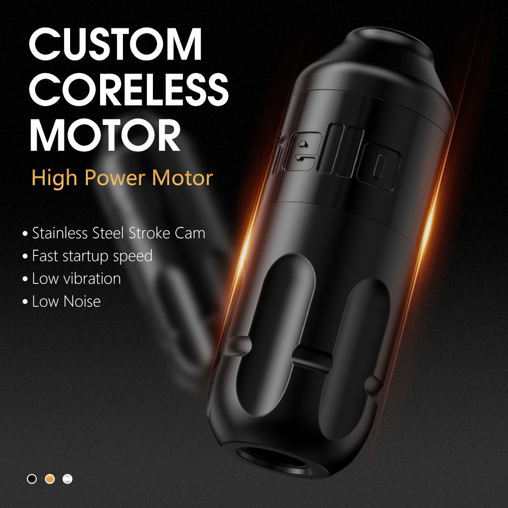 Ambition จังหวะ 4.0 มม.โรตารีสักเครื่อง Coreless มอเตอร์แต่งหน้าปากกา Grip 33 มม.อินเทอร์เฟซ RCA สําหรับ Body Art