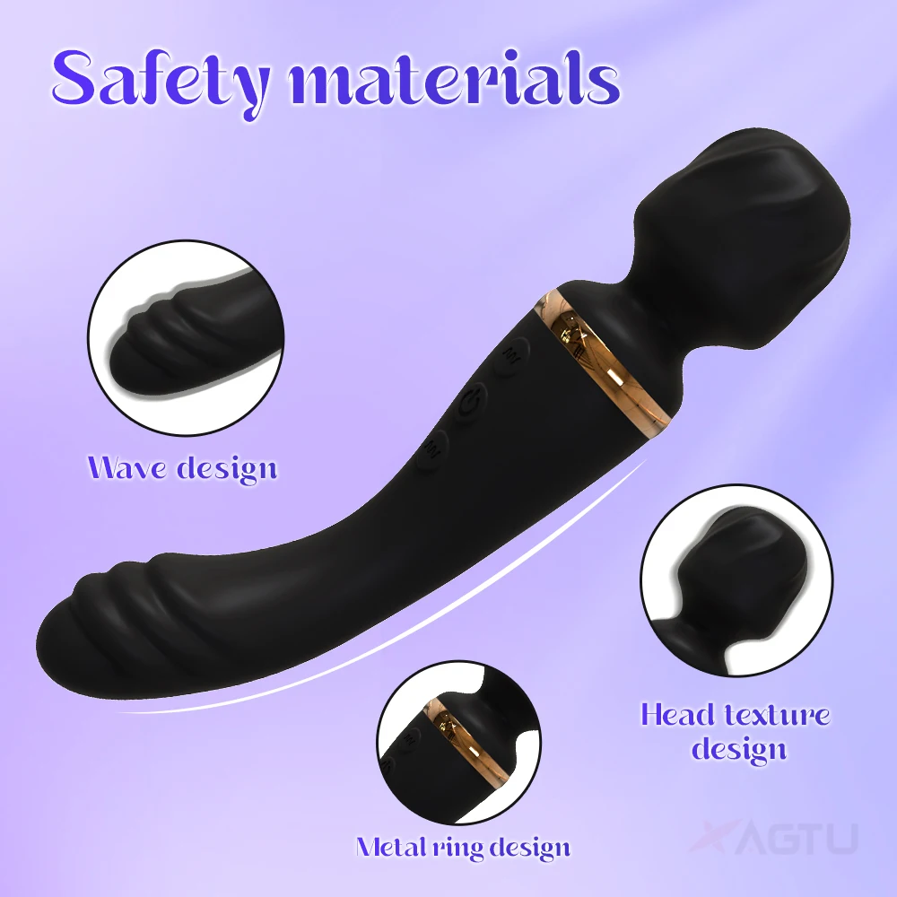 여성용 AV 진동기 질 마사지기 USB 충전식 2 모터 G Spot Clit Clitoris 자극기 여성 섹스 토이 성인 용품