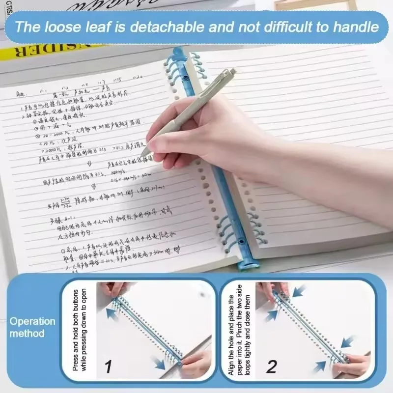 A5 Transparent Soft Cover 120 Pages Diary Loose Leaf Checkered Book School Notebooks Notebook Notepad Writing Pads Office
